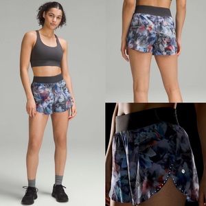 lululemon athletica Floral Print Athletic Shorts in Black & Multicolor
